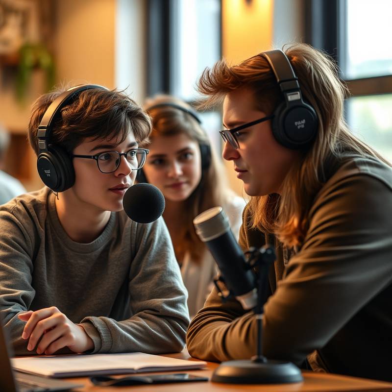 Student som lærer om podcasting